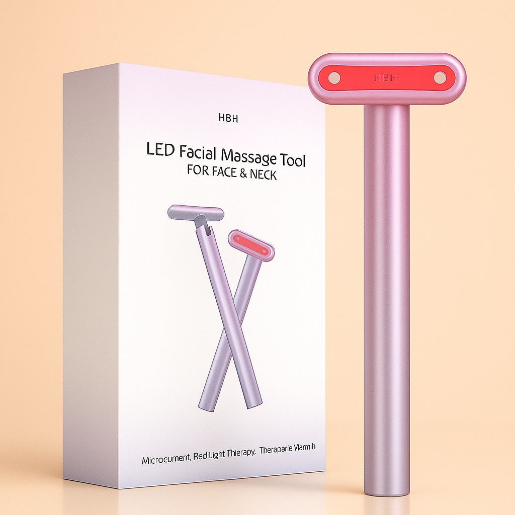 HBH Red Light Facial Wand – EMS Skin Tightening & Collagen Boost Therapy